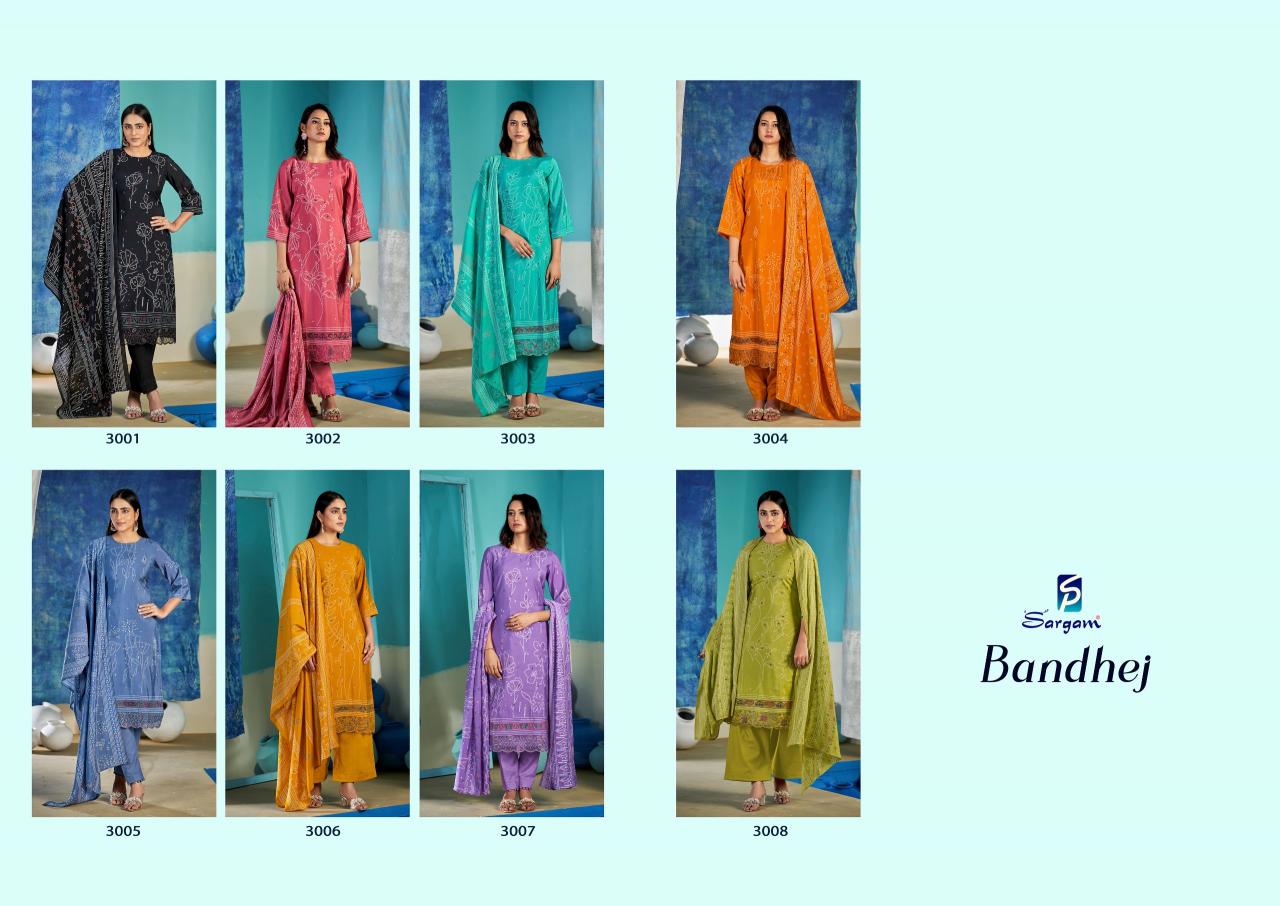 Sargam Bandhej catalog dress material shop in surat - Sanvari Fashion