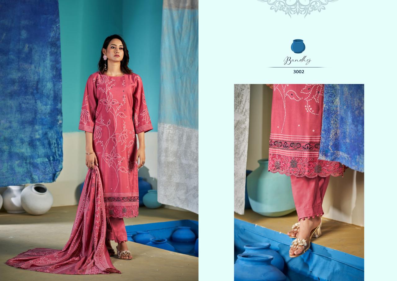 Sargam Bandhej catalog dress material shop in surat - Sanvari Fashion
