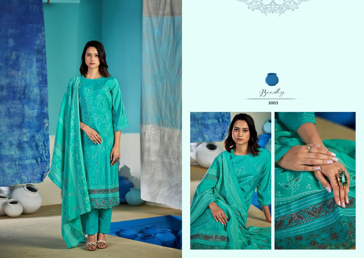 Sargam Bandhej catalog dress material shop in surat - Sanvari Fashion