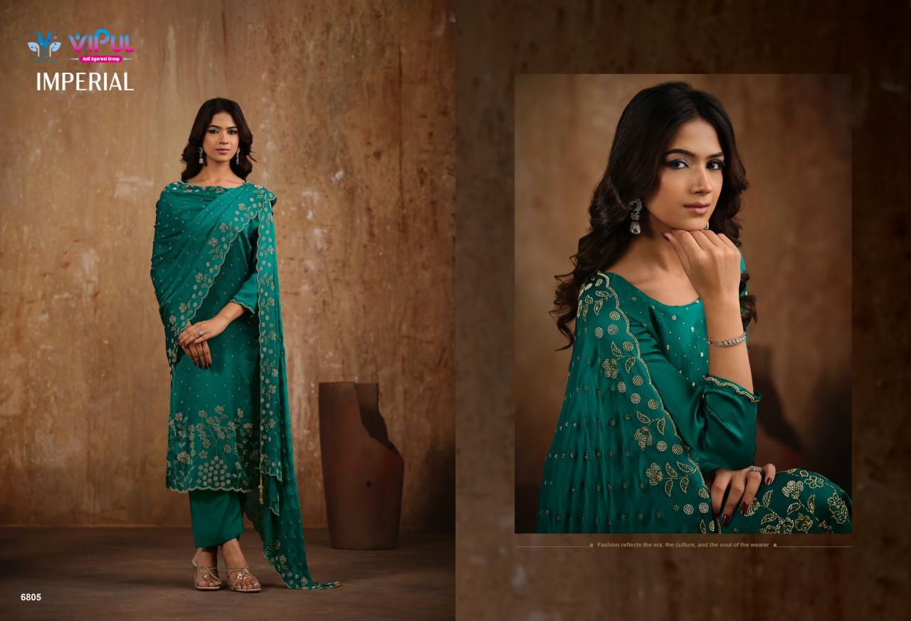 Vipul Imperial catalog wholesale unstitched salwar kameez material in bangalore - Sanvari Fashion