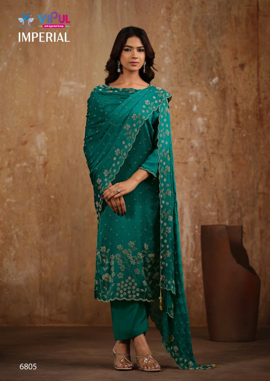 Vipul Imperial catalog wholesale unstitched salwar kameez material in bangalore - Sanvari Fashion