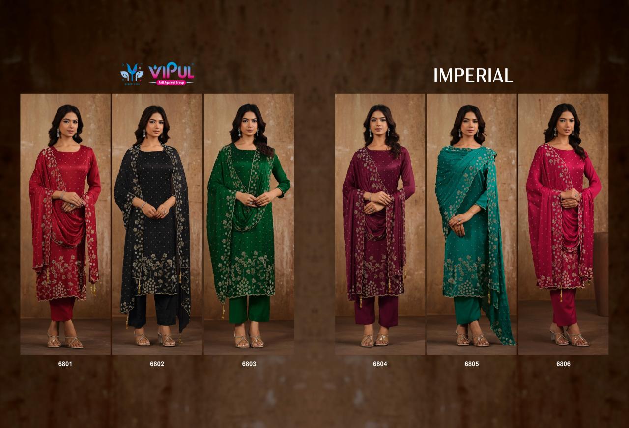 Vipul Imperial catalog wholesale unstitched salwar kameez material in bangalore - Sanvari Fashion