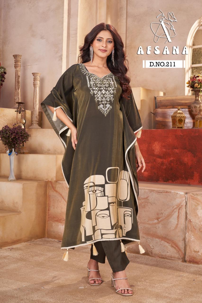 Afsana 211 catalog cheap kurtis for wholesale business - Sanvari Fashion