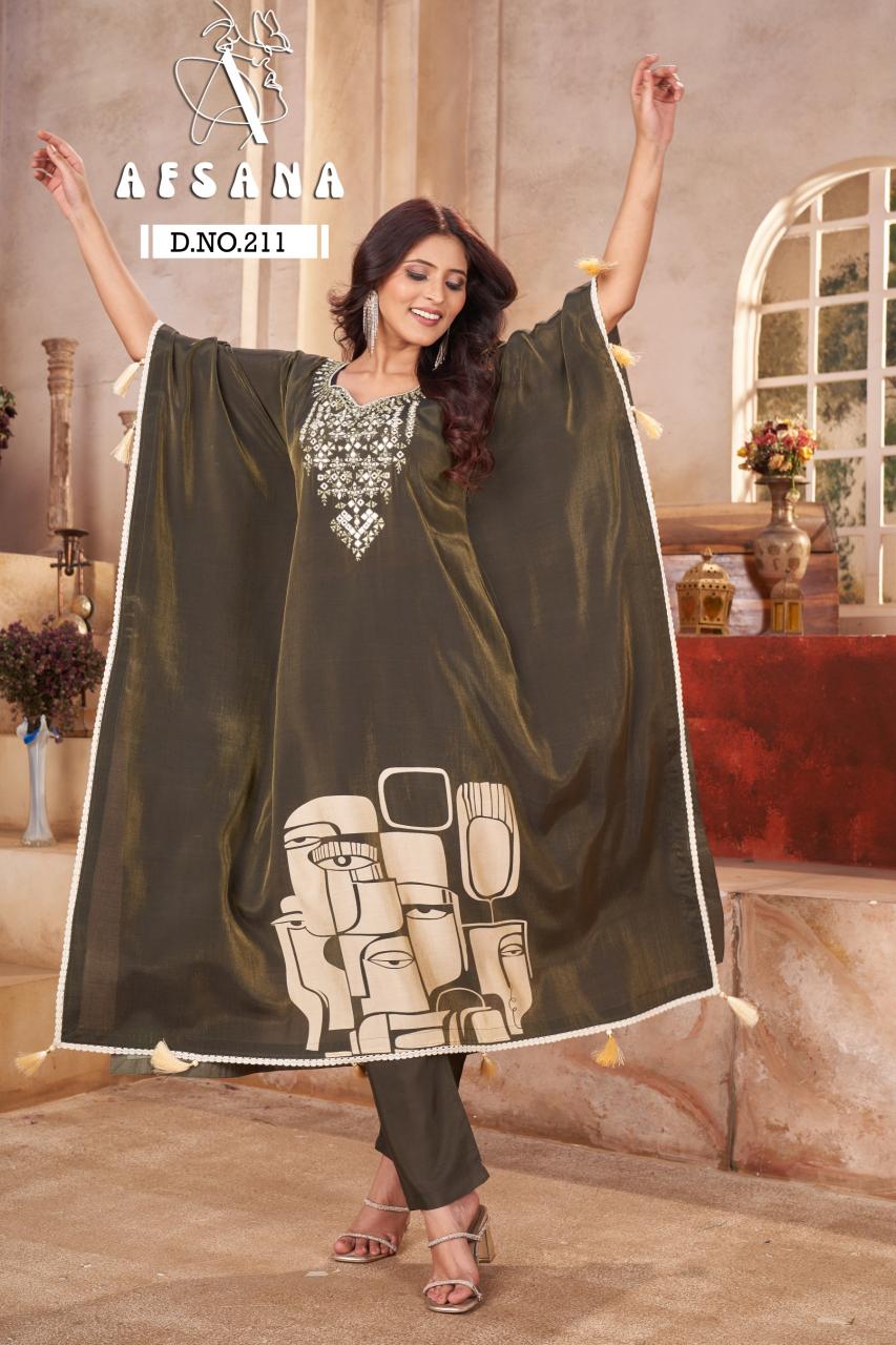 Afsana 211 catalog cheap kurtis for wholesale business - Sanvari Fashion