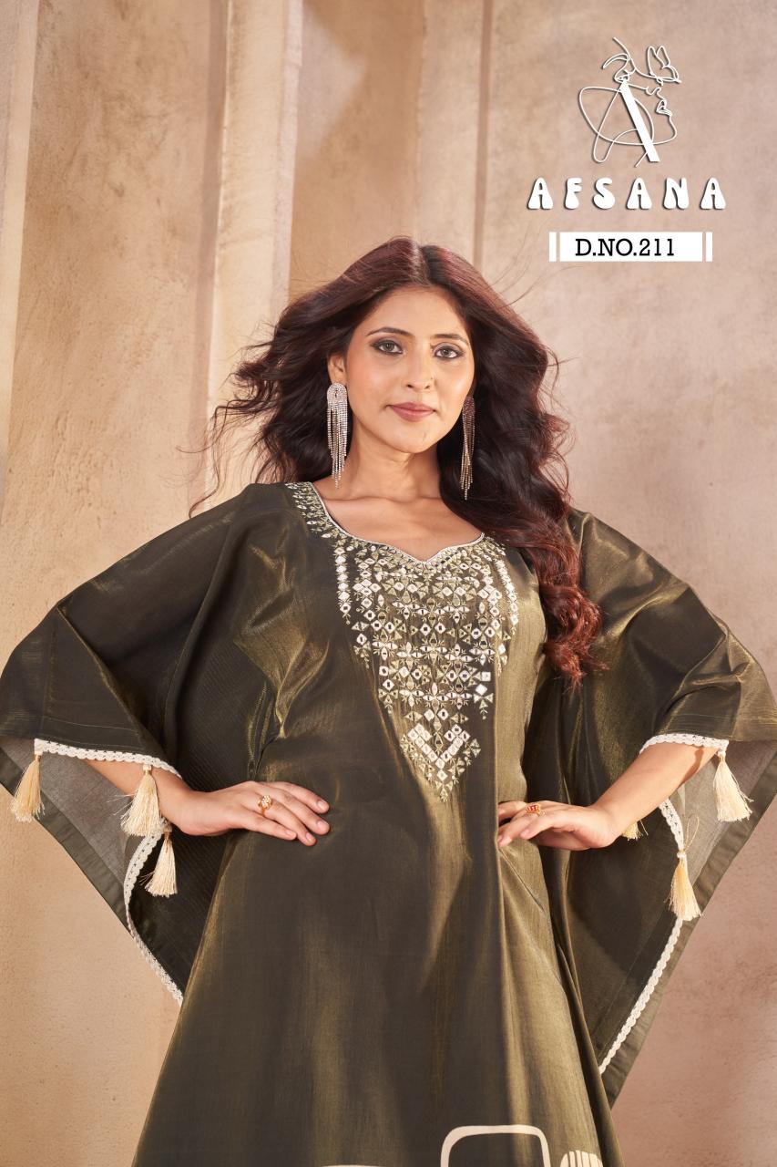 Afsana 211 catalog cheap kurtis for wholesale business - Sanvari Fashion