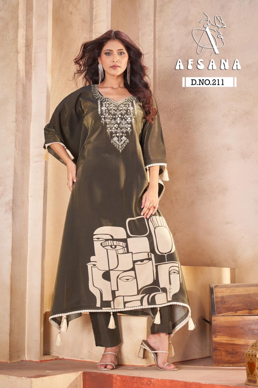 Afsana 211 catalog cheap kurtis for wholesale business - Sanvari Fashion