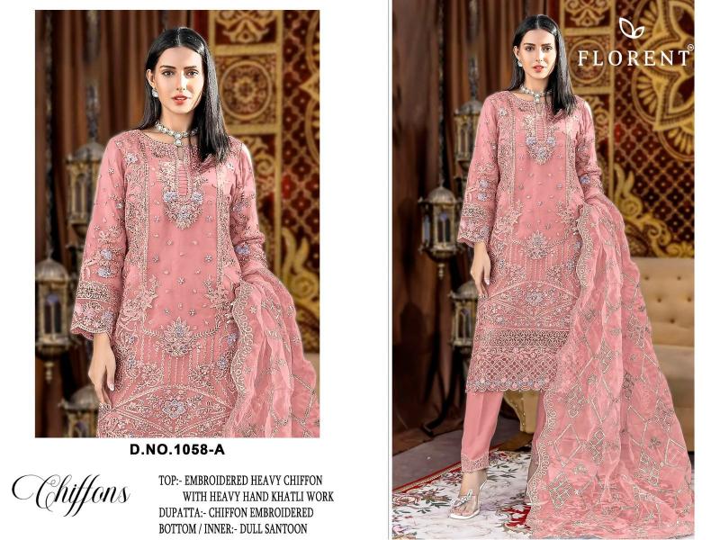 Florent D No 1058 A To D catalog pakistani suits wholesalers in chandni chowk - Sanvari Fashion