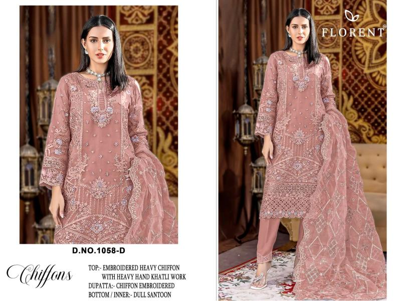 Florent D No 1058 A To D catalog pakistani suits wholesalers in chandni chowk - Sanvari Fashion