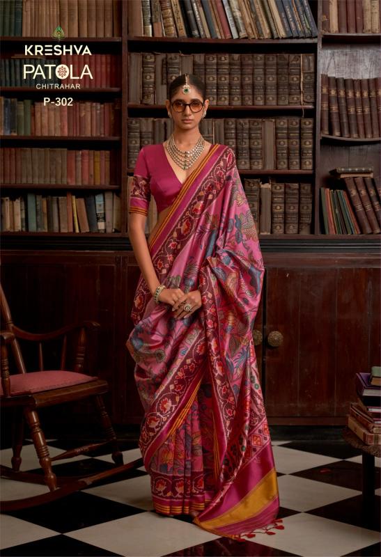 Kreshva Patola Chitrahar catalog silk saree wholesale market in mumbai - Sanvari Fashion