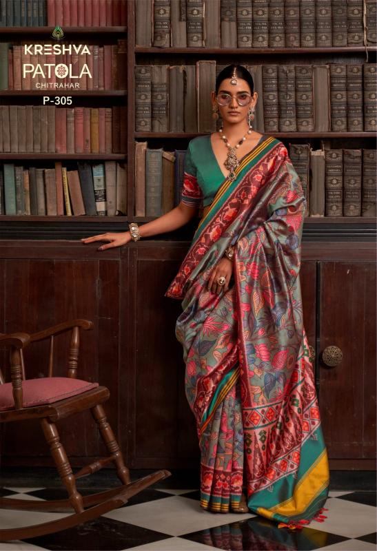 Kreshva Patola Chitrahar catalog silk saree wholesale market in mumbai - Sanvari Fashion