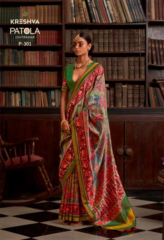 Kreshva Patola Chitrahar catalog silk saree wholesale market in mumbai - Sanvari Fashion