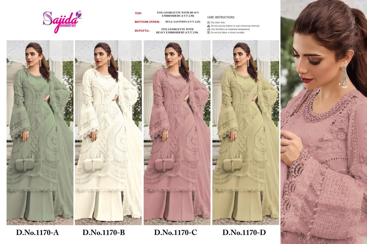 Sajida 1170 catalog original pakistani suits wholesale india - Sanvari Fashion
