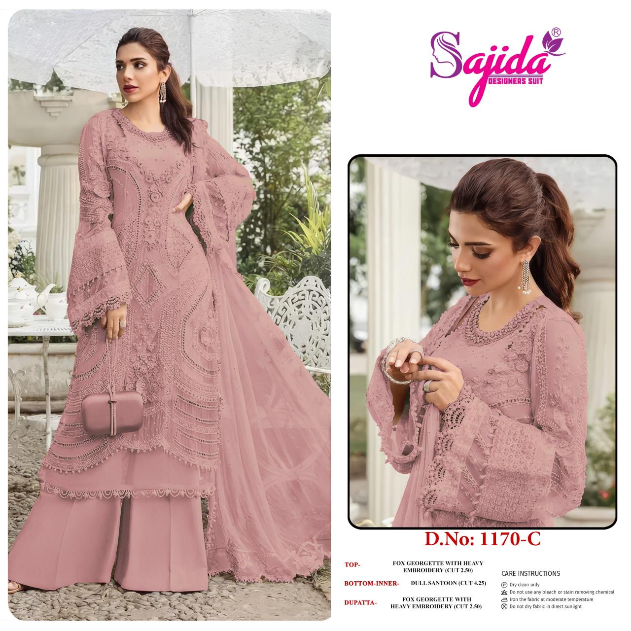 Sajida 1170 catalog original pakistani suits wholesale india - Sanvari Fashion