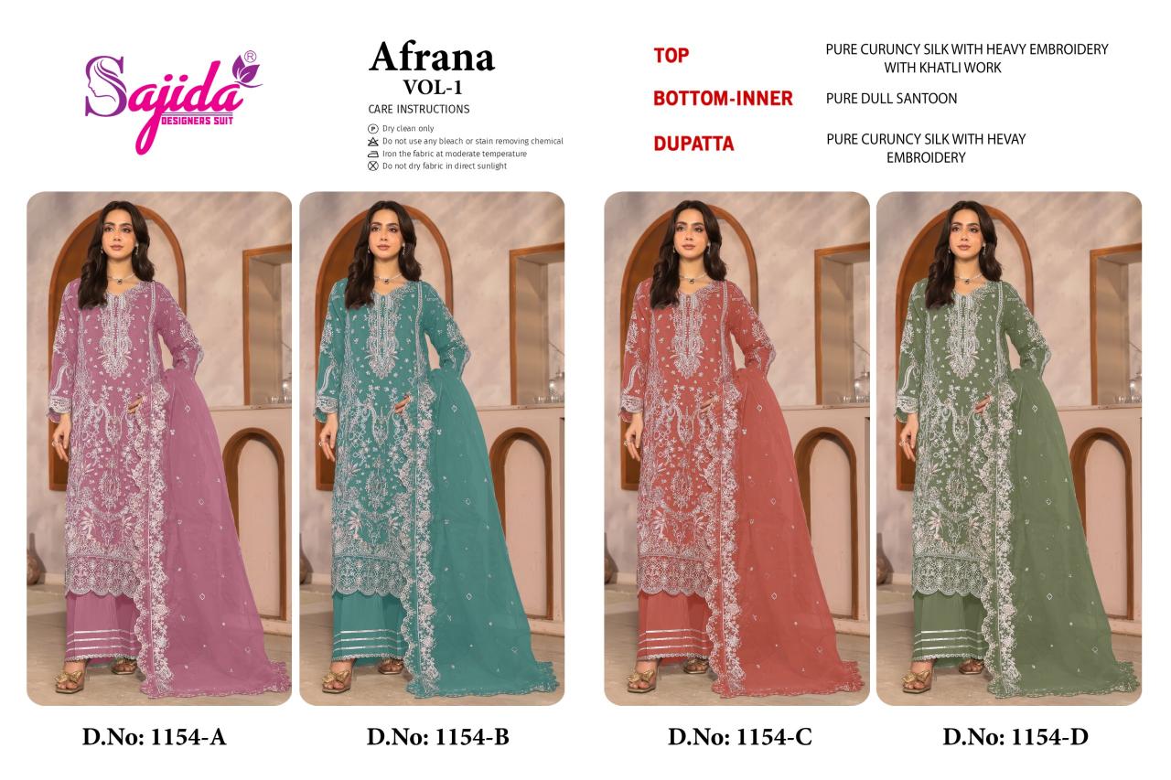 Sajida Afrana Vol 1 catalog pakistani suits catalogue wholesale - Sanvari Fashion