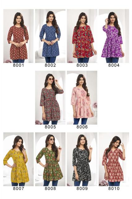 Laado Zara Vol-8 – Tunic Short Top With Flair - Wholesale Catalog - Sanvari Fashion