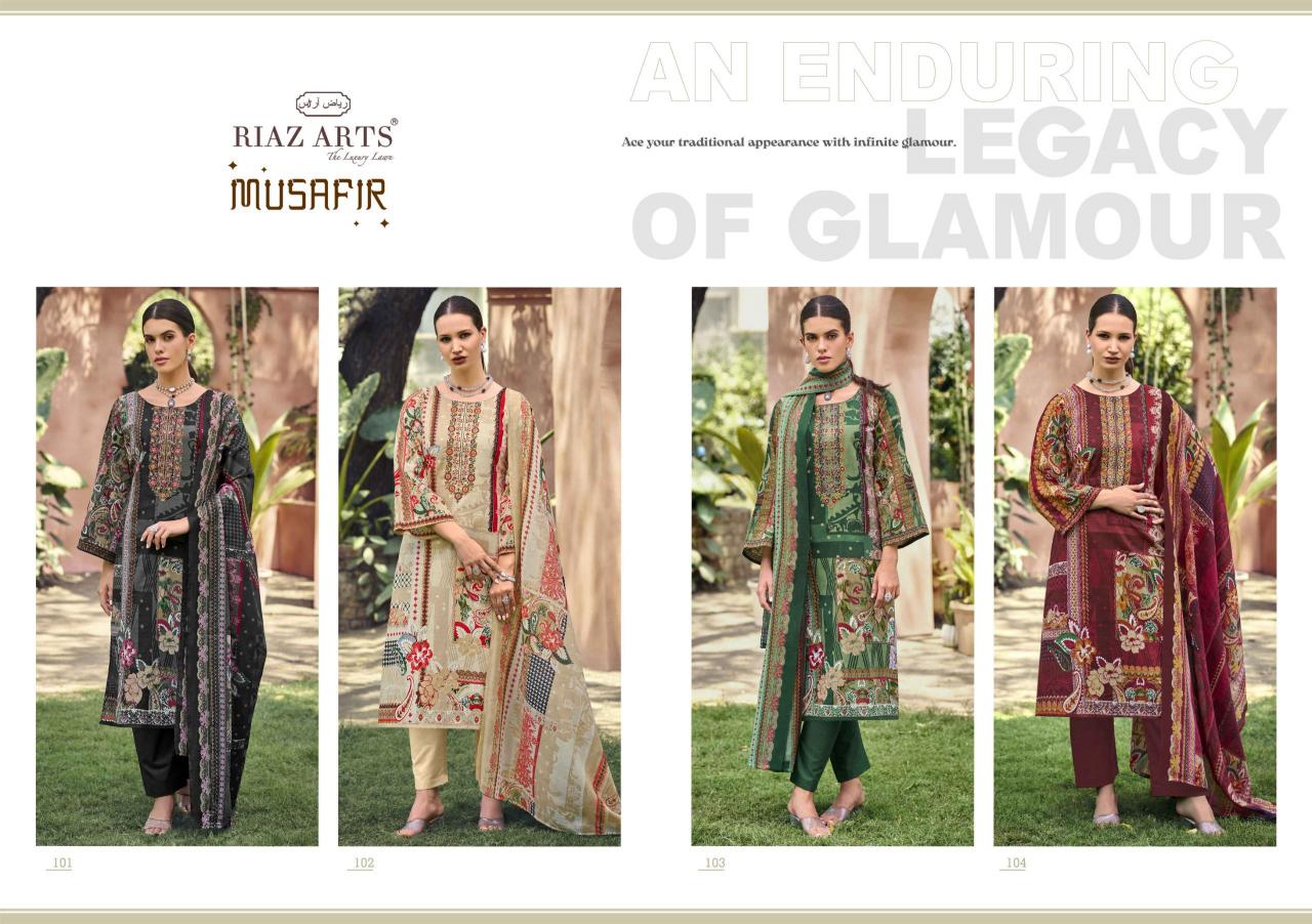 Riaz Arts Musafir 101 to 104 catalog surat dress material market online - Sanvari Fashion