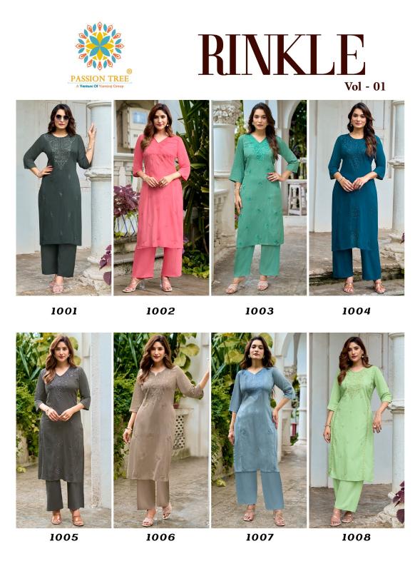 Passion Tree Rinkle vol 1 catalog wholesale co ord sets manufacturers in india - Sanvari Fashion