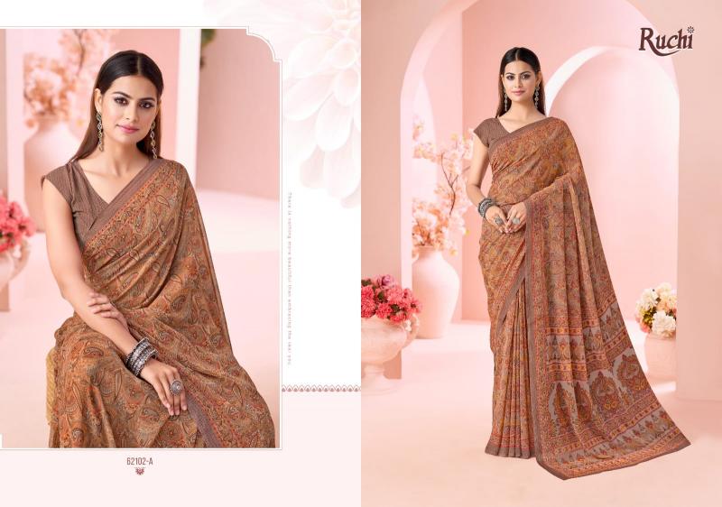 Ruchi Raagini Georgette catalog saree in wholesale - Sanvari Fashion