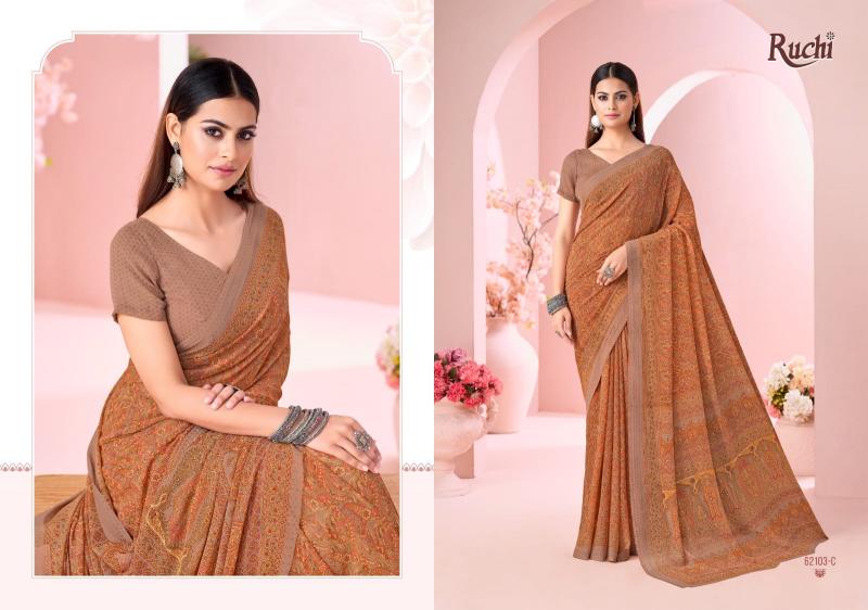 Ruchi Raagini Georgette catalog saree in wholesale - Sanvari Fashion