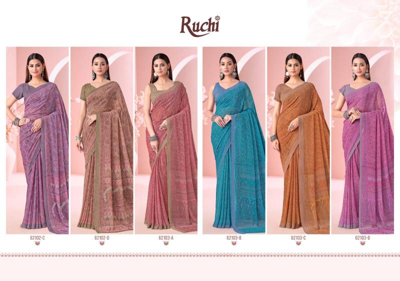 Ruchi Raagini Georgette catalog saree in wholesale - Sanvari Fashion