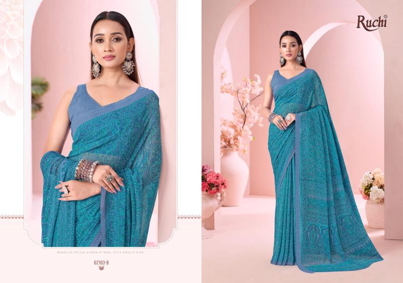 Ruchi Raagini Georgette catalog saree in wholesale - Sanvari Fashion