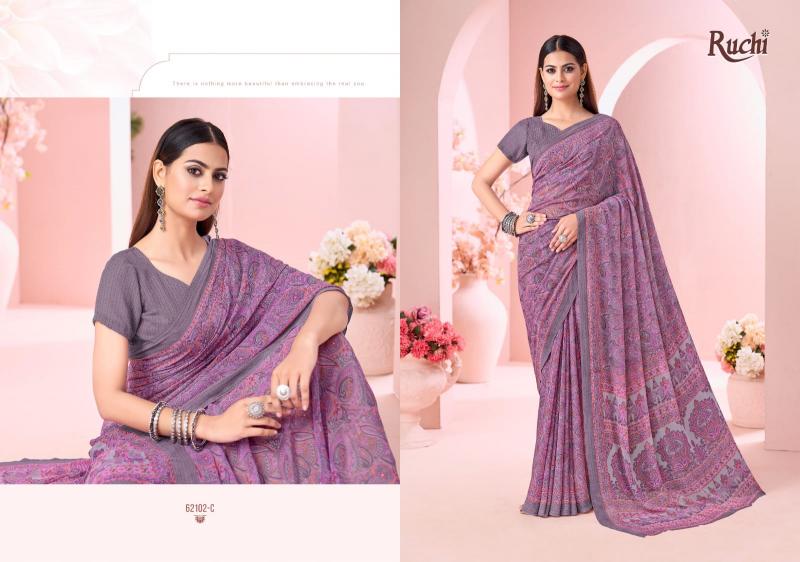 Ruchi Raagini Georgette catalog saree in wholesale - Sanvari Fashion