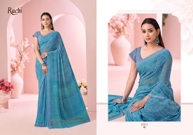 Ruchi Raagini Georgette catalog saree in wholesale - Sanvari Fashion