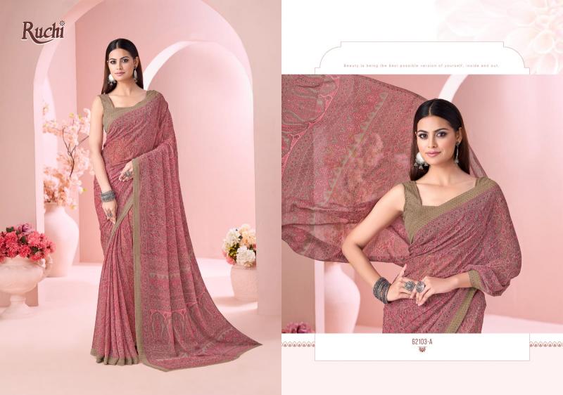 Ruchi Raagini Georgette catalog saree in wholesale - Sanvari Fashion