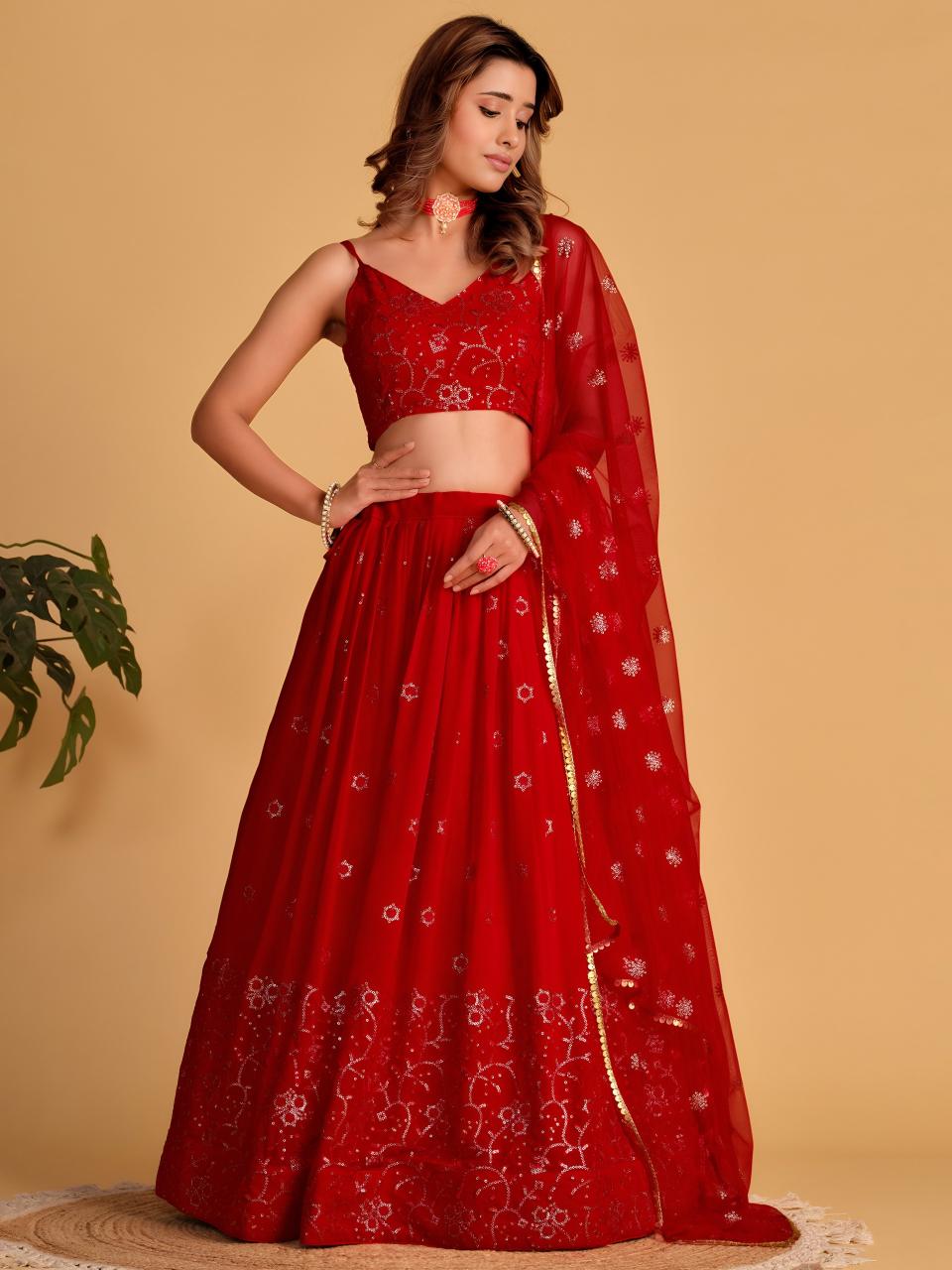 Sabella 5063 Red catalog wholesale lehenga shops in chickpet bangalore - Sanvari Fashion