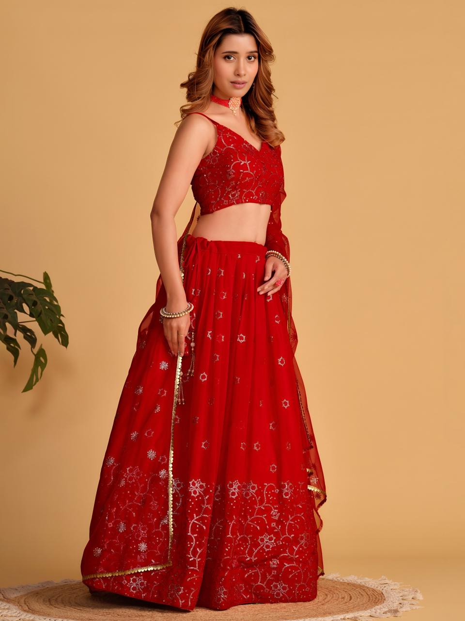 Sabella 5063 Red catalog wholesale lehenga shops in chickpet bangalore - Sanvari Fashion