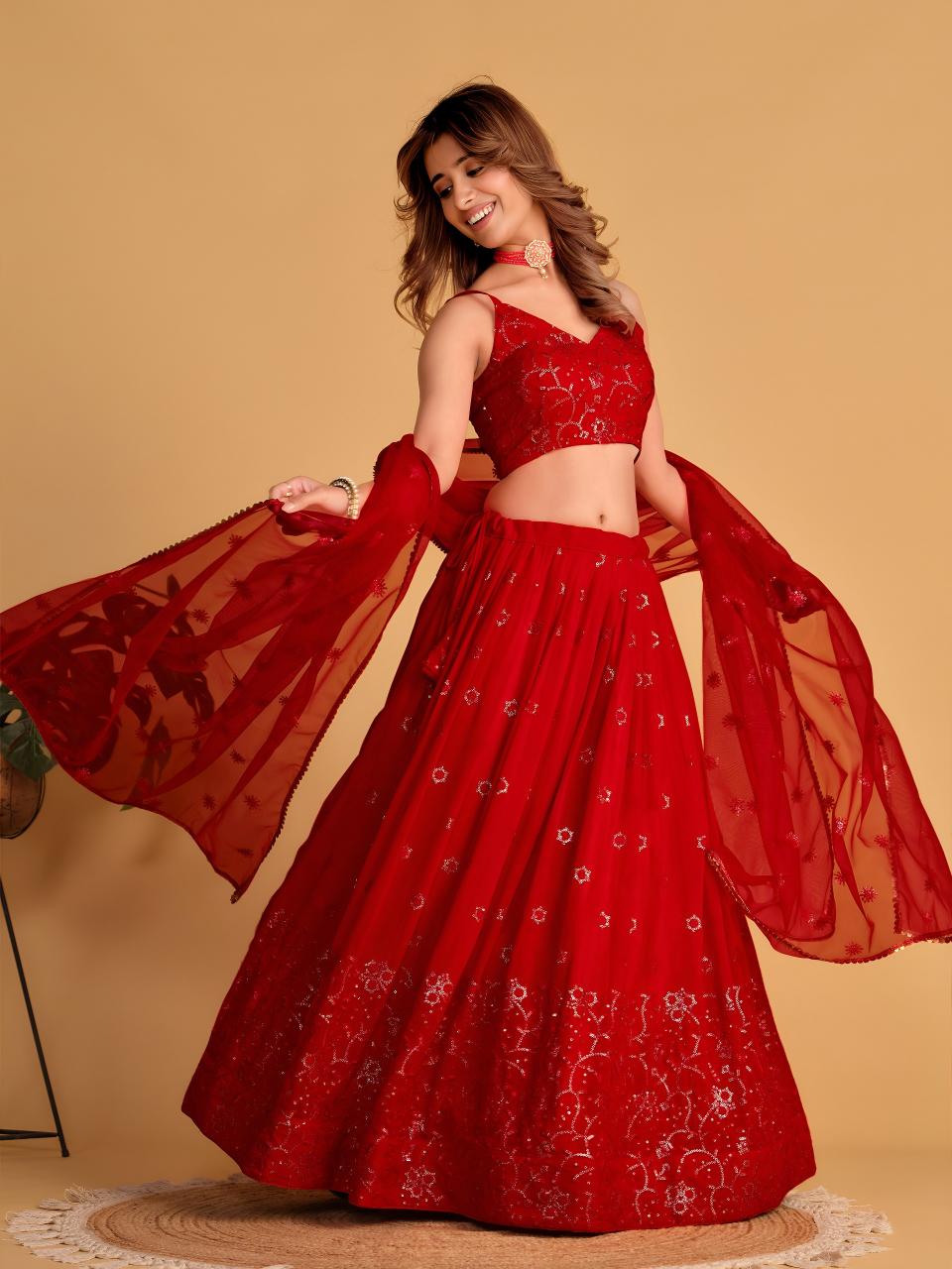 Sabella 5063 Red catalog wholesale lehenga shops in chickpet bangalore - Sanvari Fashion