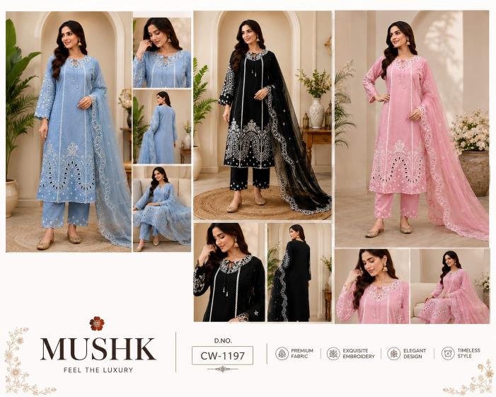 Shrddha Mushk CW 1197 Catalog surat Pakistani copy suits shop in vadodara - Sanvari Fashion