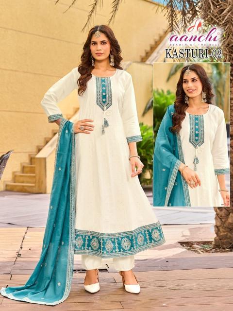 Aanchi Kasturi catalog designer boutique kurtis wholesaler - Sanvari Fashion