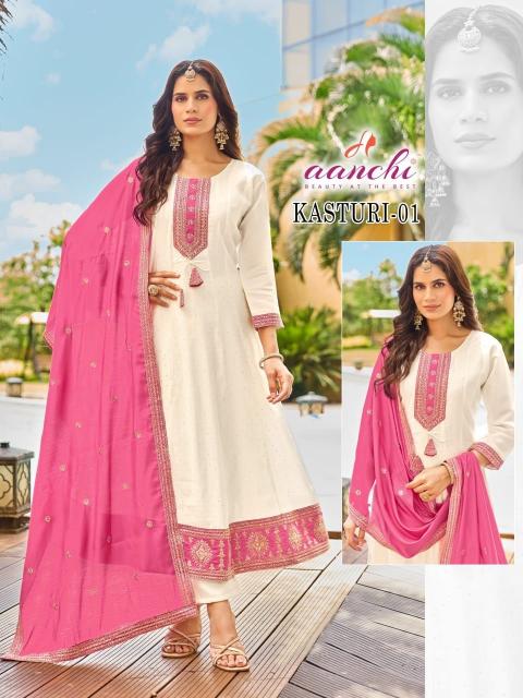 Aanchi Kasturi catalog designer boutique kurtis wholesaler - Sanvari Fashion
