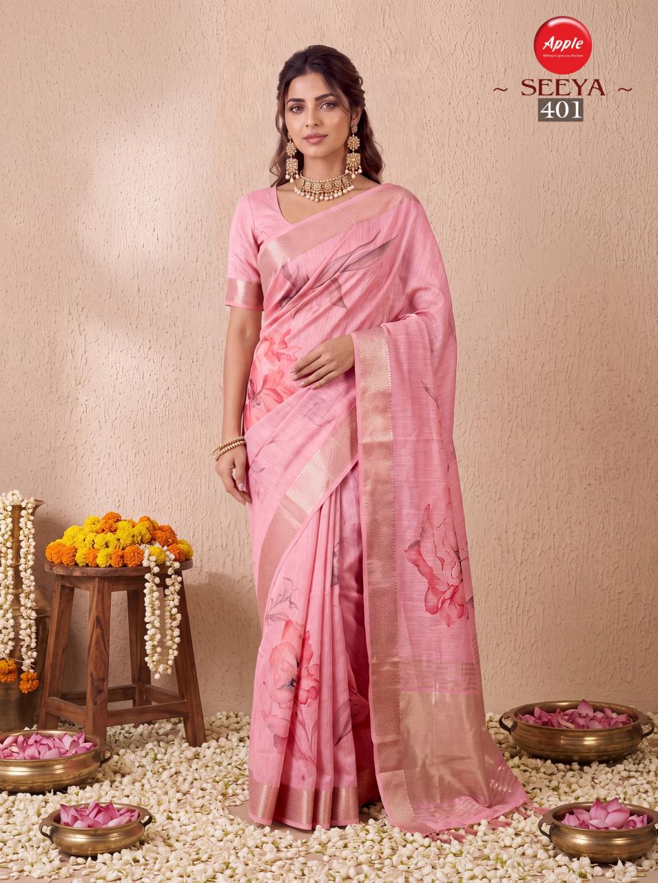 Apple Seeya vol 4 catalog raw silk sarees wholesale bangalore - Sanvari Fashion