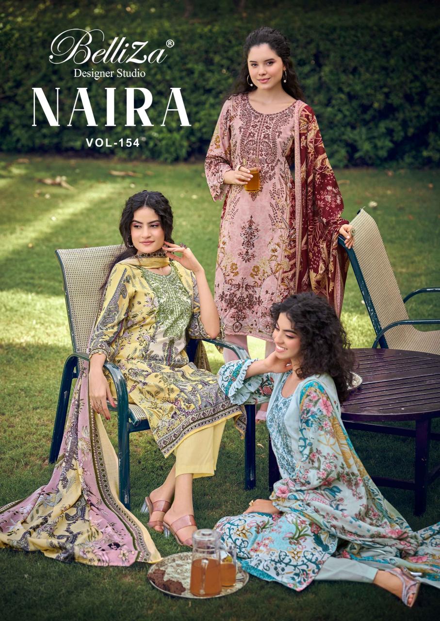 Belliza Naira Vol 154 catalog surat textile market ring road wholesale dress material ki video - Sanvari Fashion