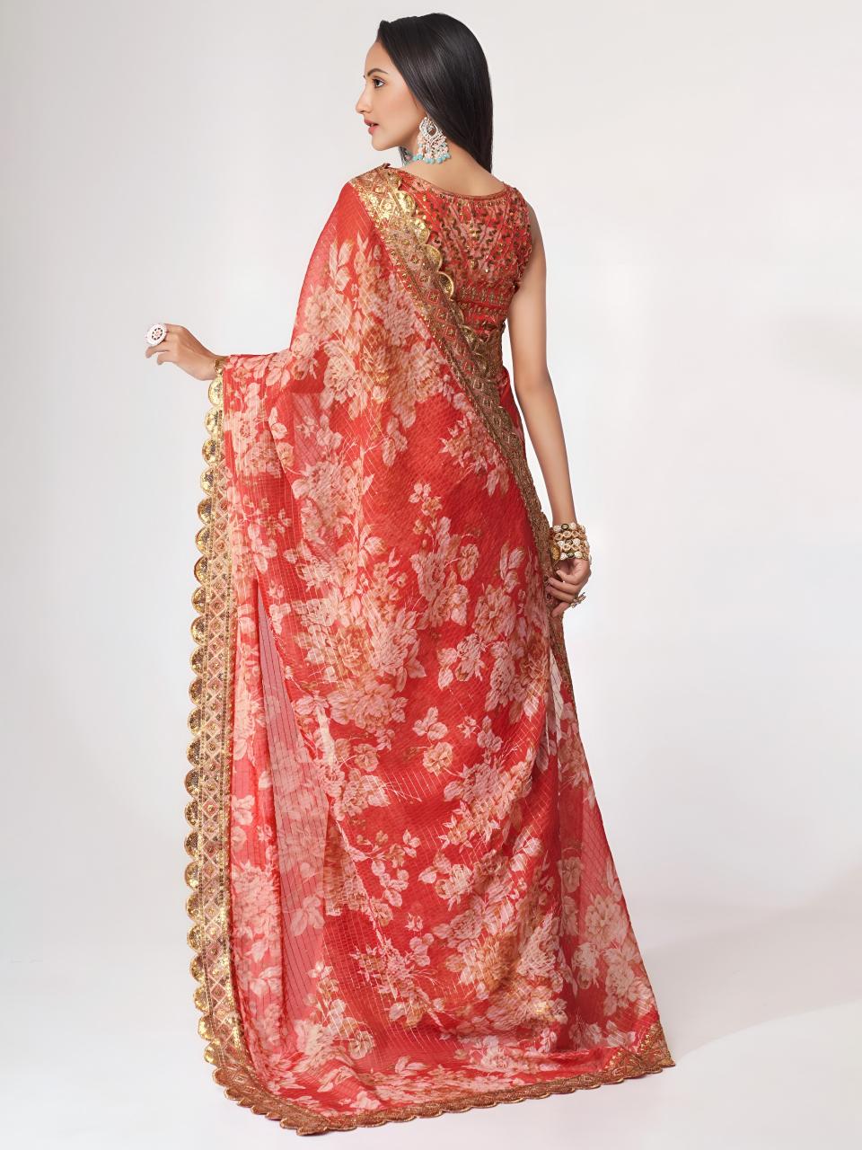 Dazira 1107 Red catalog wholesale saree market in ahmedabad - Sanvari Fashion