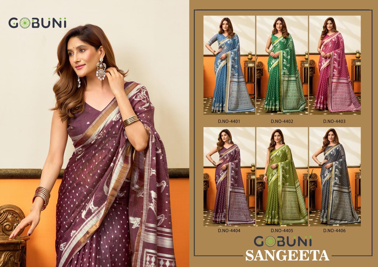 Gobuni Sangeeta catalog wholesale saree for business - Sanvari Fashion