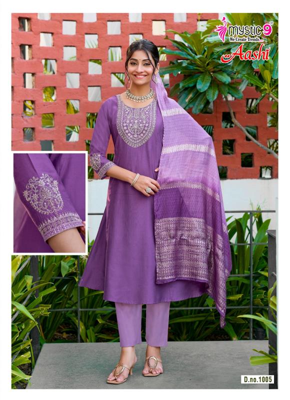 Mystic 9 Aashi vol 1 catalog kolkata wholesale market for kurtis - Sanvari Fashion