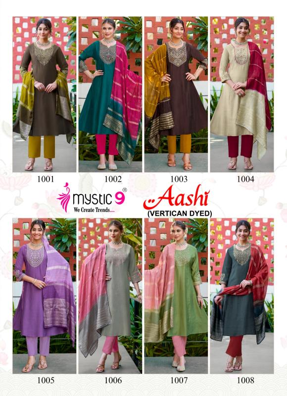 Mystic 9 Aashi vol 1 catalog kolkata wholesale market for kurtis - Sanvari Fashion