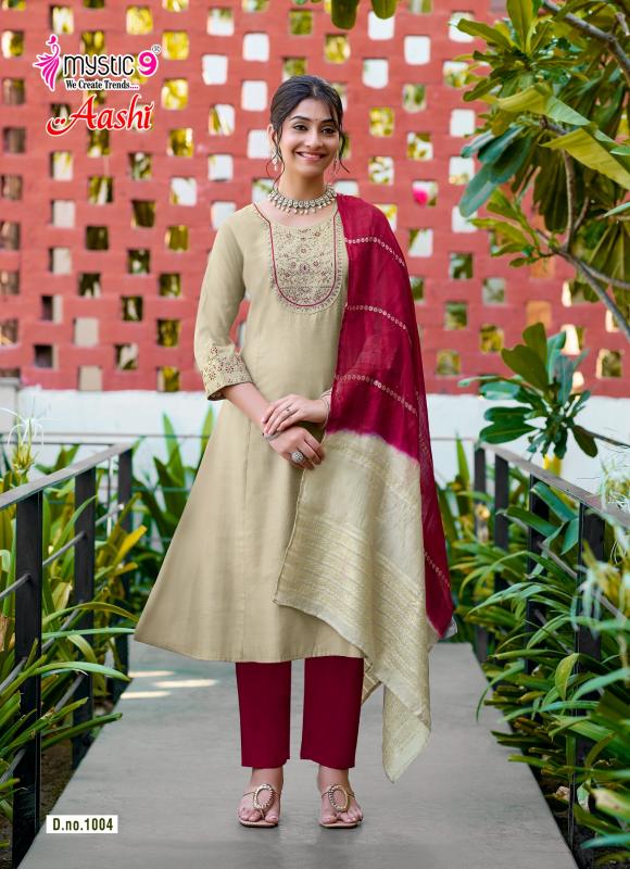 Mystic 9 Aashi vol 1 catalog kolkata wholesale market for kurtis - Sanvari Fashion