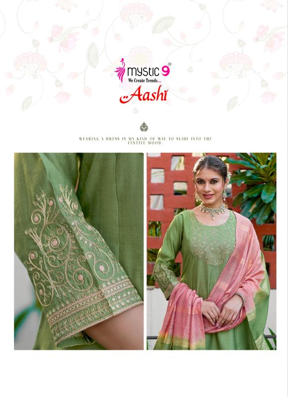 Mystic 9 Aashi vol 1 catalog kolkata wholesale market for kurtis - Sanvari Fashion