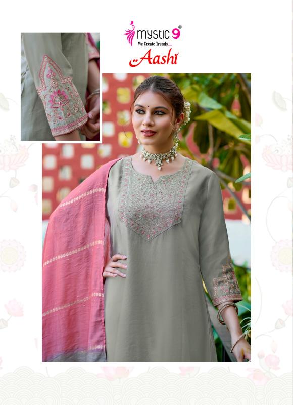 Mystic 9 Aashi vol 1 catalog kolkata wholesale market for kurtis - Sanvari Fashion