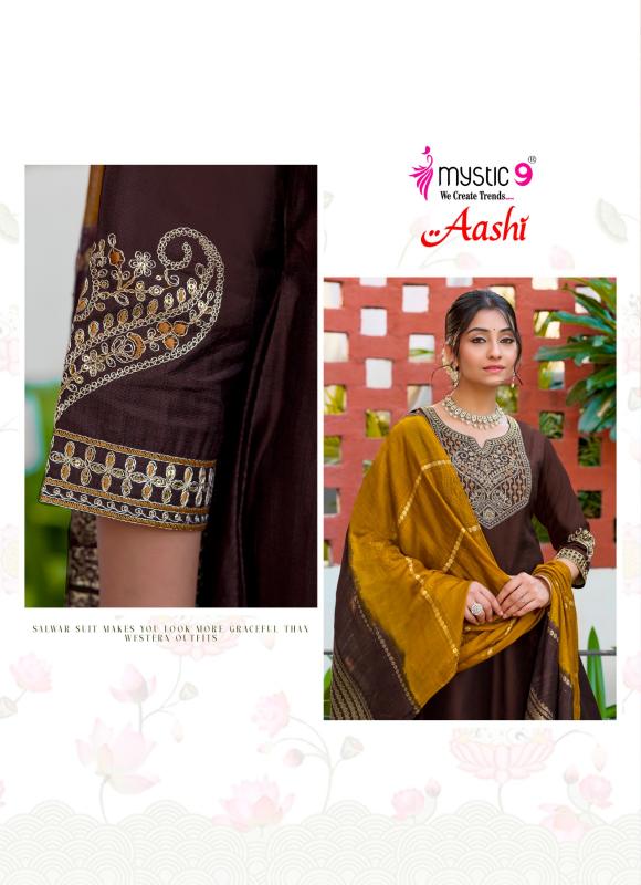 Mystic 9 Aashi vol 1 catalog kolkata wholesale market for kurtis - Sanvari Fashion