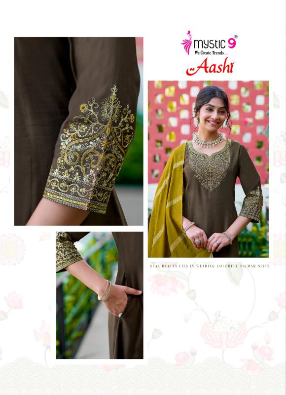 Mystic 9 Aashi vol 1 catalog kolkata wholesale market for kurtis - Sanvari Fashion