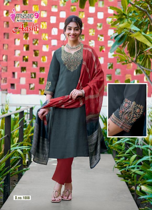Mystic 9 Aashi vol 1 catalog kolkata wholesale market for kurtis - Sanvari Fashion