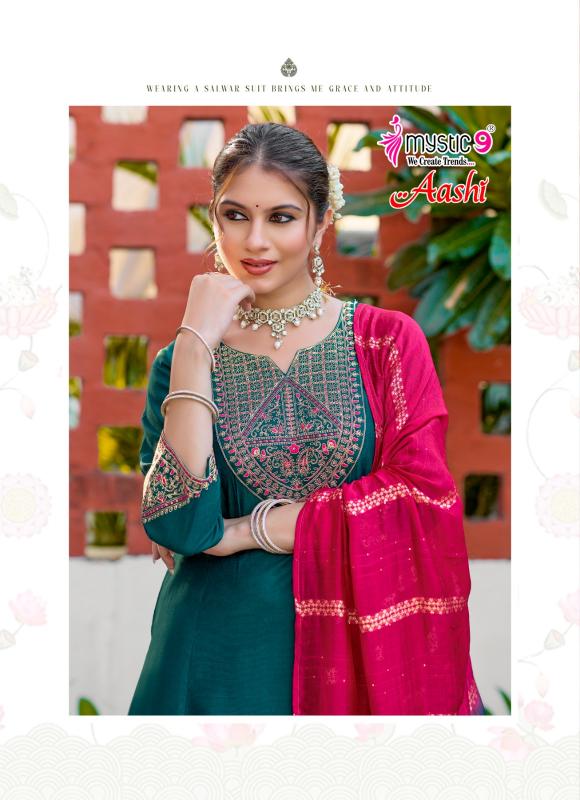 Mystic 9 Aashi vol 1 catalog kolkata wholesale market for kurtis - Sanvari Fashion