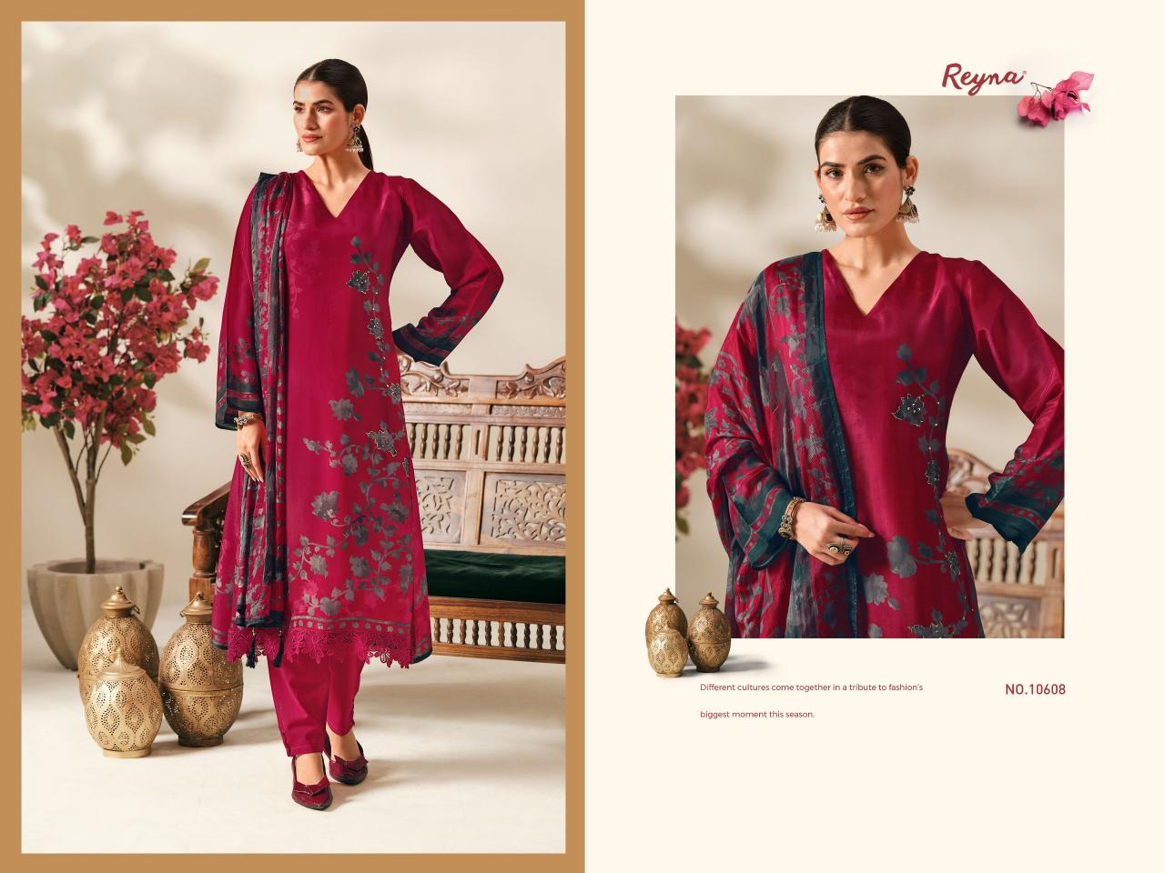 Reyna Floral Craft catalog wholesale salwar kameez online shopping in india - Sanvari Fashion