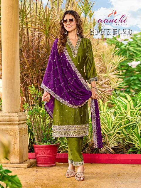 Aanchi Manziri catalog wholesale price for kurti fabrics - Sanvari Fashion