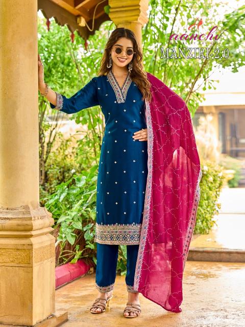 Aanchi Manziri catalog wholesale price for kurti fabrics - Sanvari Fashion